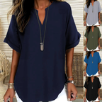 Émilie™ — Blouse fluide élégante au col ouvert