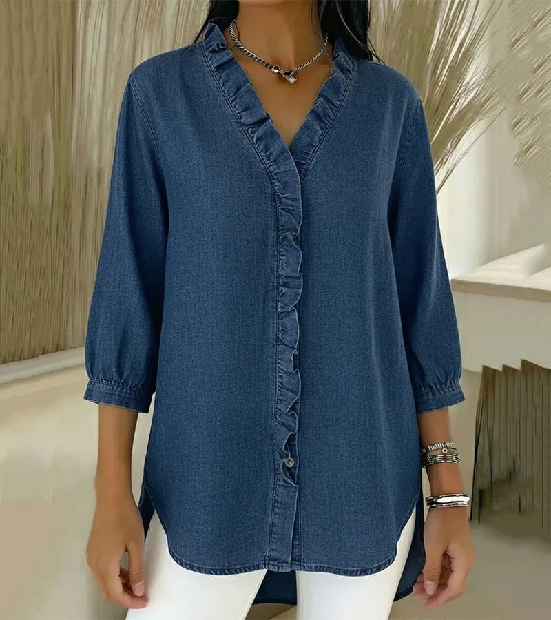 Lucía | Chemise en jean à col en V
