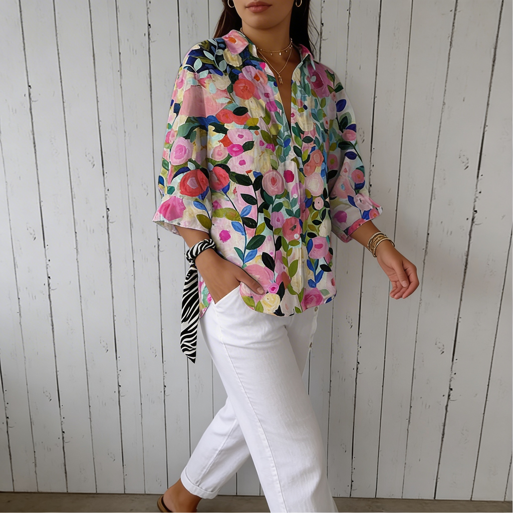 Frida | Chemisier fleuri multicolore